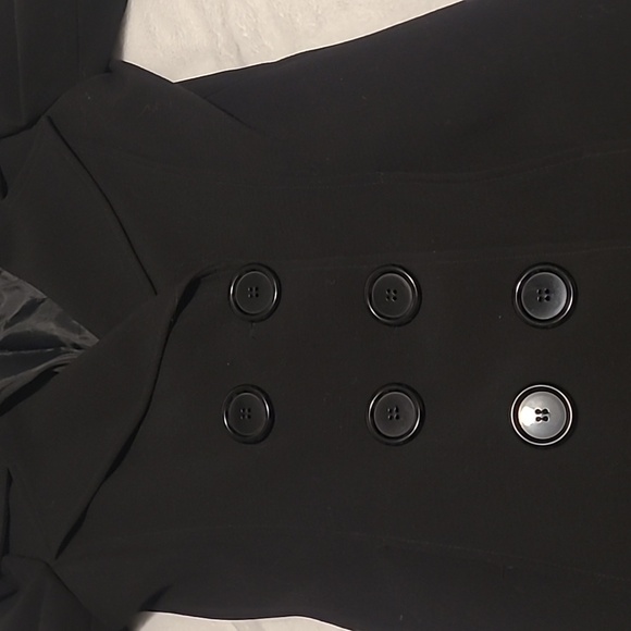 Italian, Sandra Ferrone, Black mid-length Dressy Coat - Picture 9 of 10